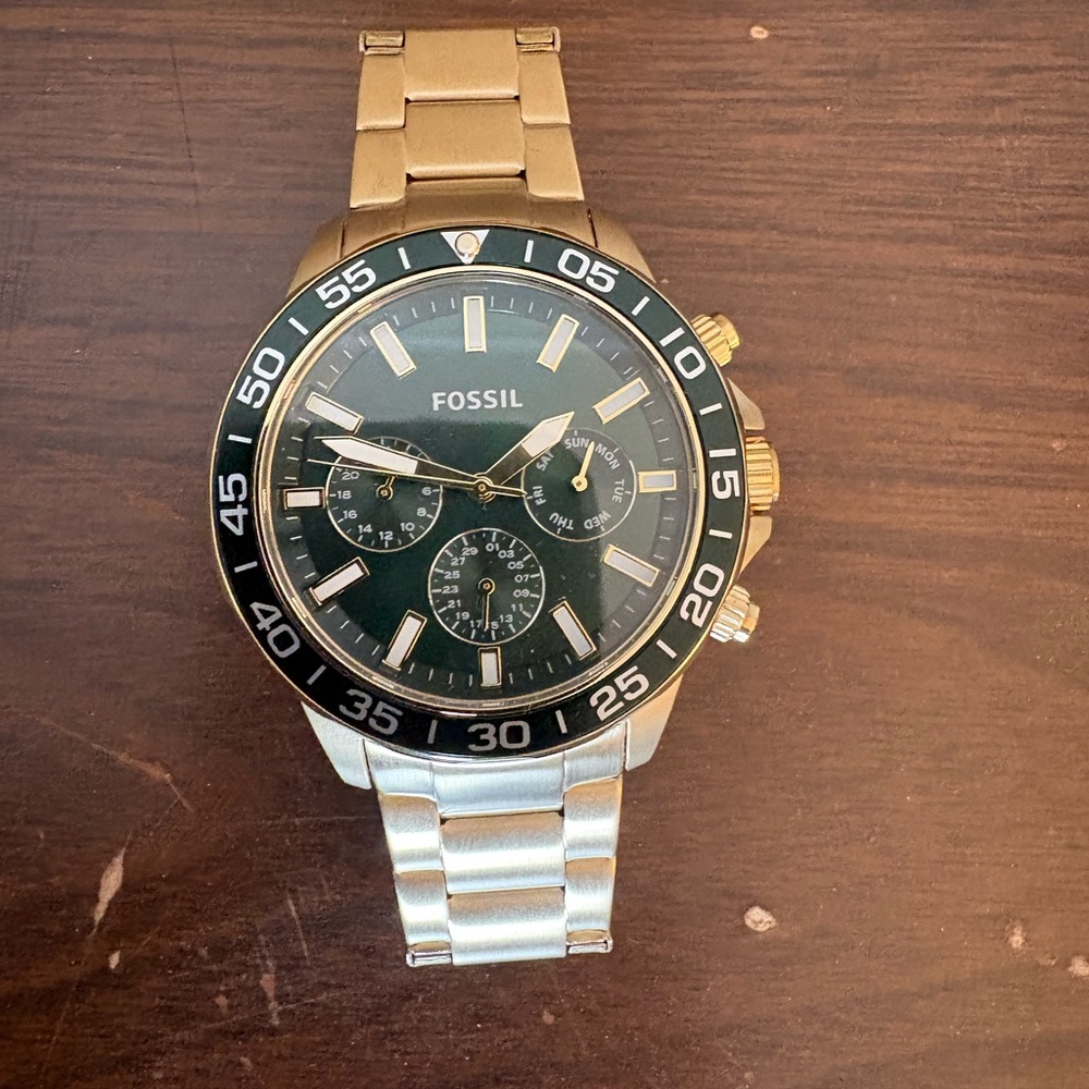 Fossil Gold and Green Bannon Watch